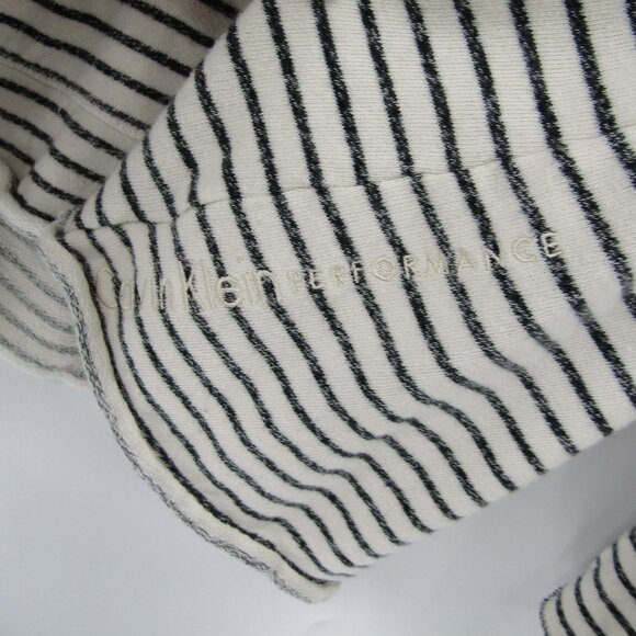 Calvin Klein Striped Hoodie Sweatshirt Womens Sz L Black/White Lightweight - Picture 5 of 10